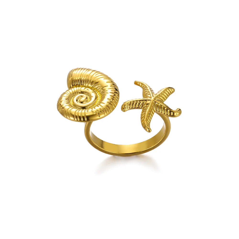 Elegant Stainless Steel Big Bloom Flower Rings