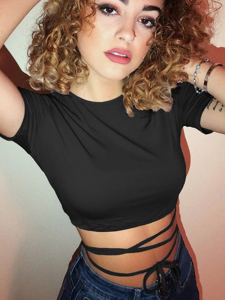 Black Short Crop Top