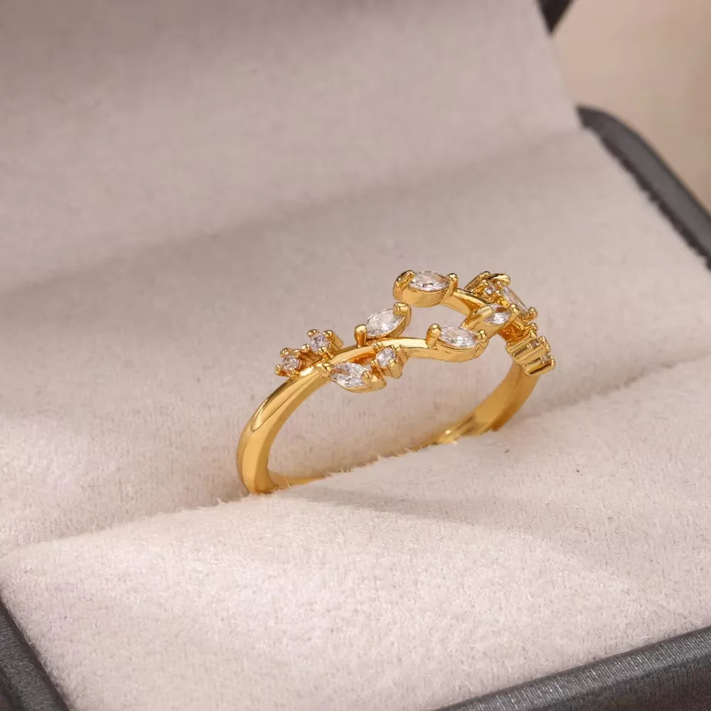 Elegant Stainless Steel Big Bloom Flower Rings