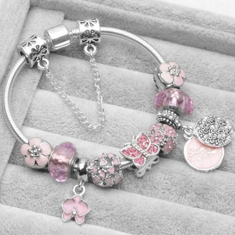 Cherry Blossoms Charm Bracelets