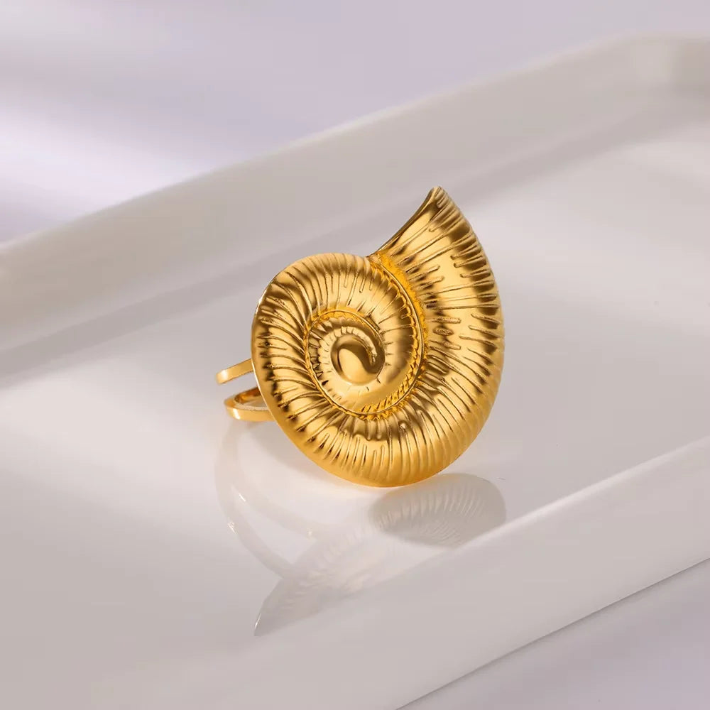 Elegant Stainless Steel Big Bloom Flower Rings