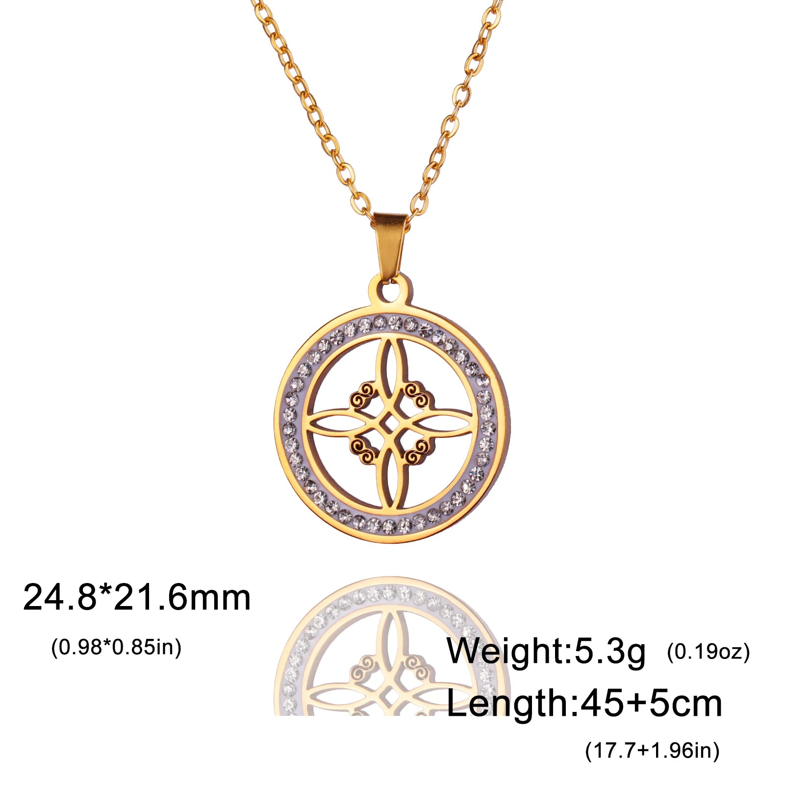 Zircon Round Pendant Necklaces