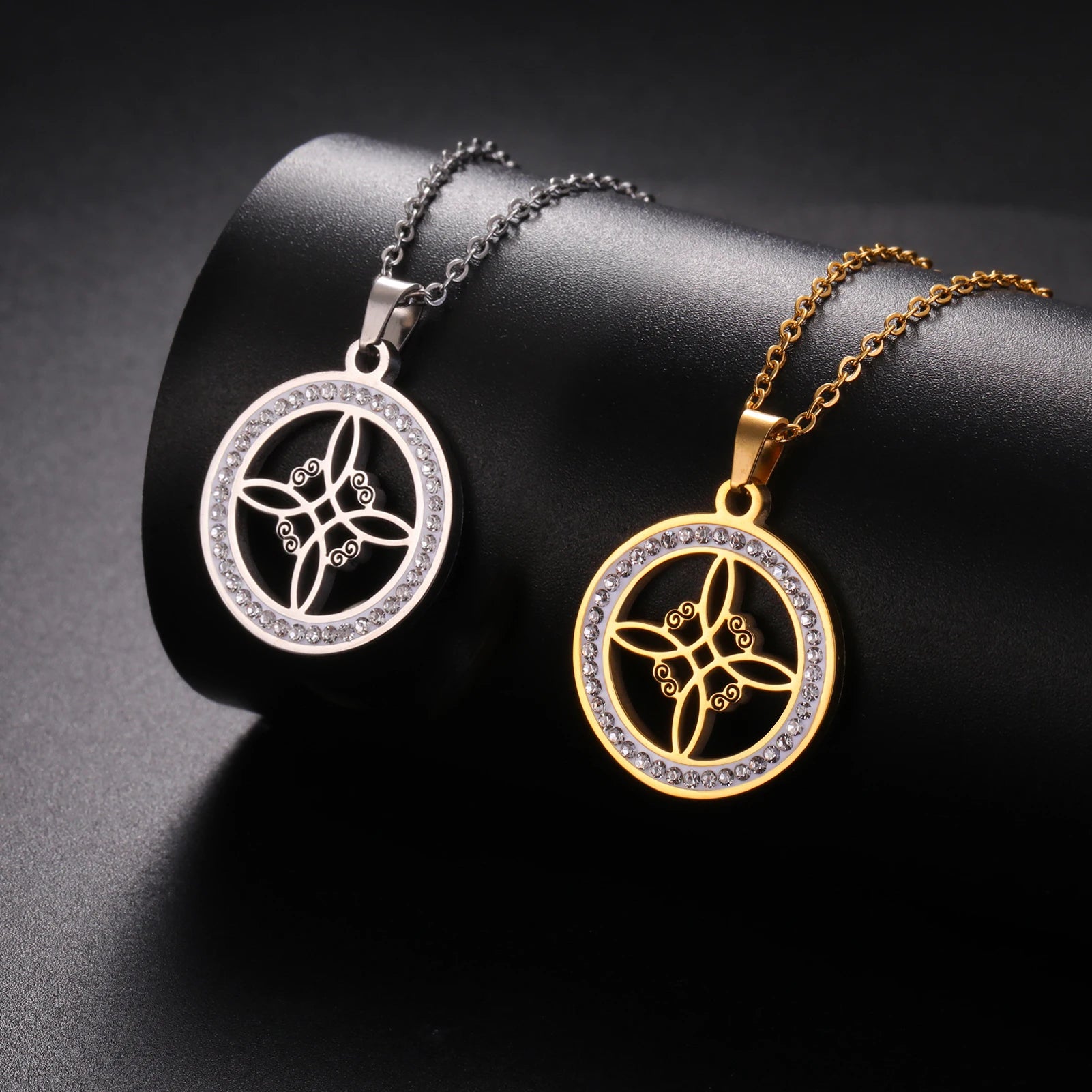 Zircon Round Pendant Necklaces
