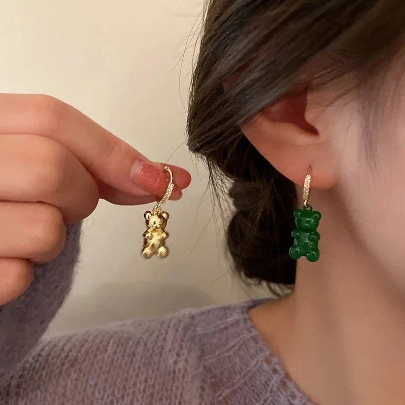 Cute Acrylic Candy Gummy Bear Dangle Earrings