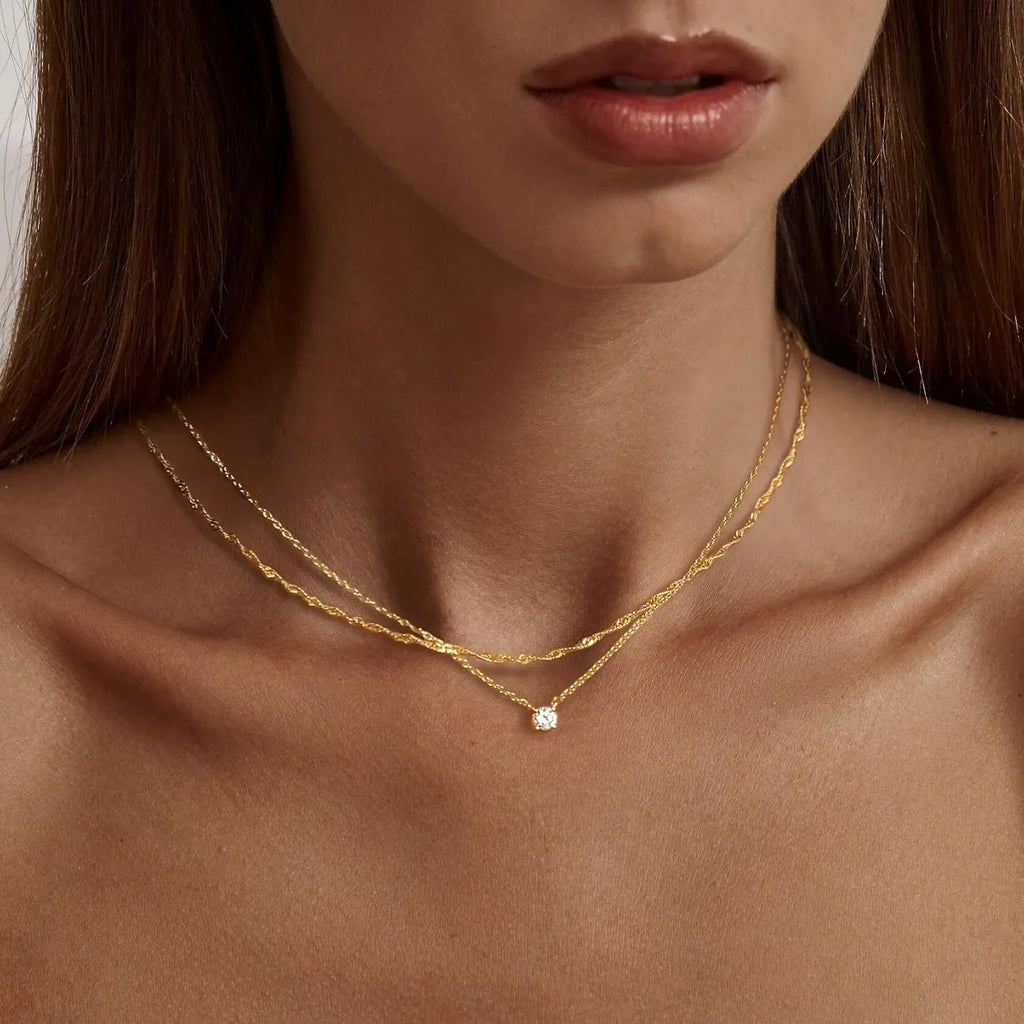 Gold Sterling Silver Choker Necklace