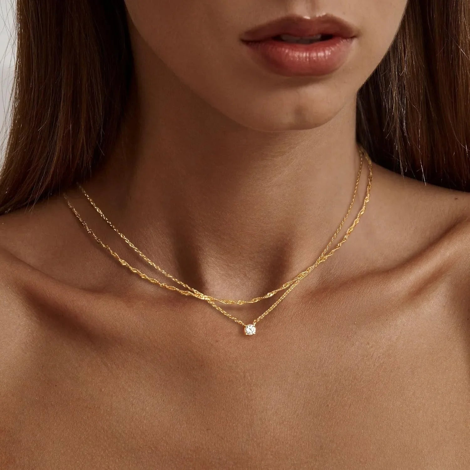 Gold Sterling Silver Choker Necklace
