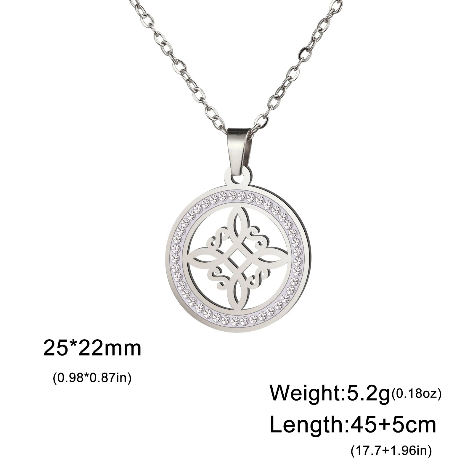 Zircon Round Pendant Necklaces