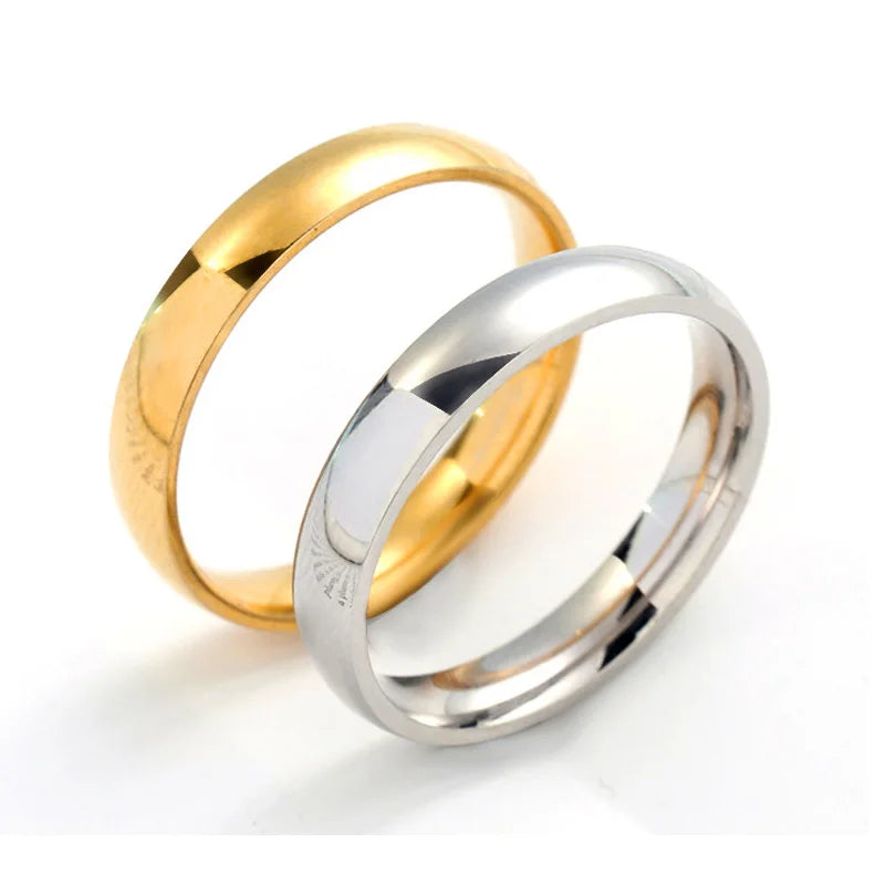 Curved Stainless Steel Couple Ring