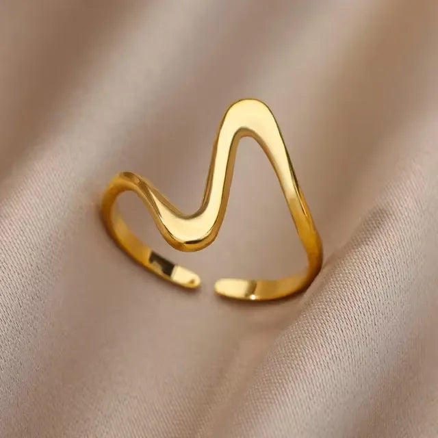 Elegant Stainless Steel Big Bloom Flower Rings