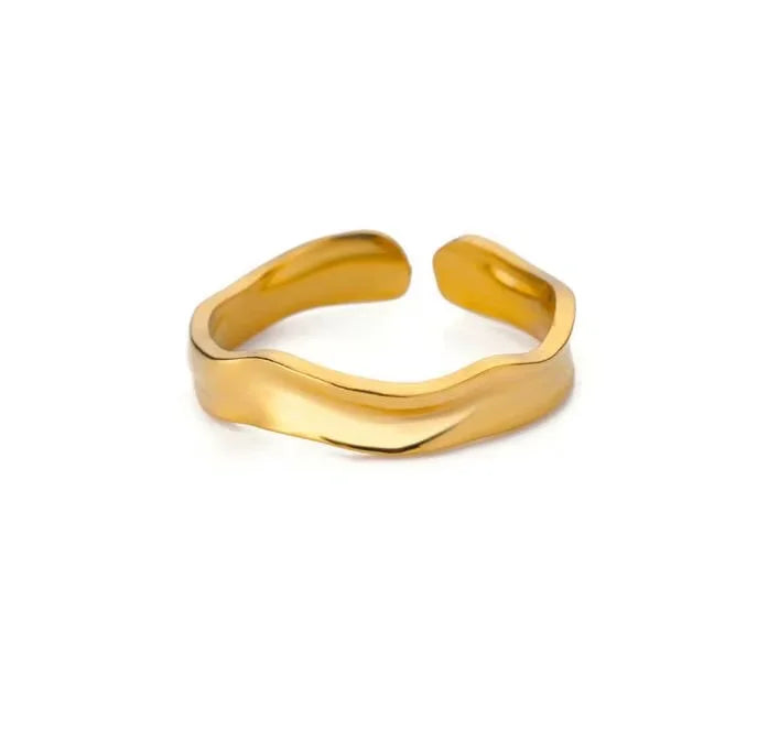 Elegant Stainless Steel Big Bloom Flower Rings
