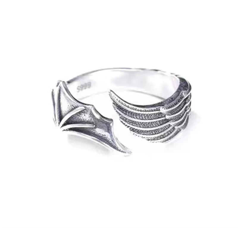 Vintage Angel Devil Wings Adjustable Rings
