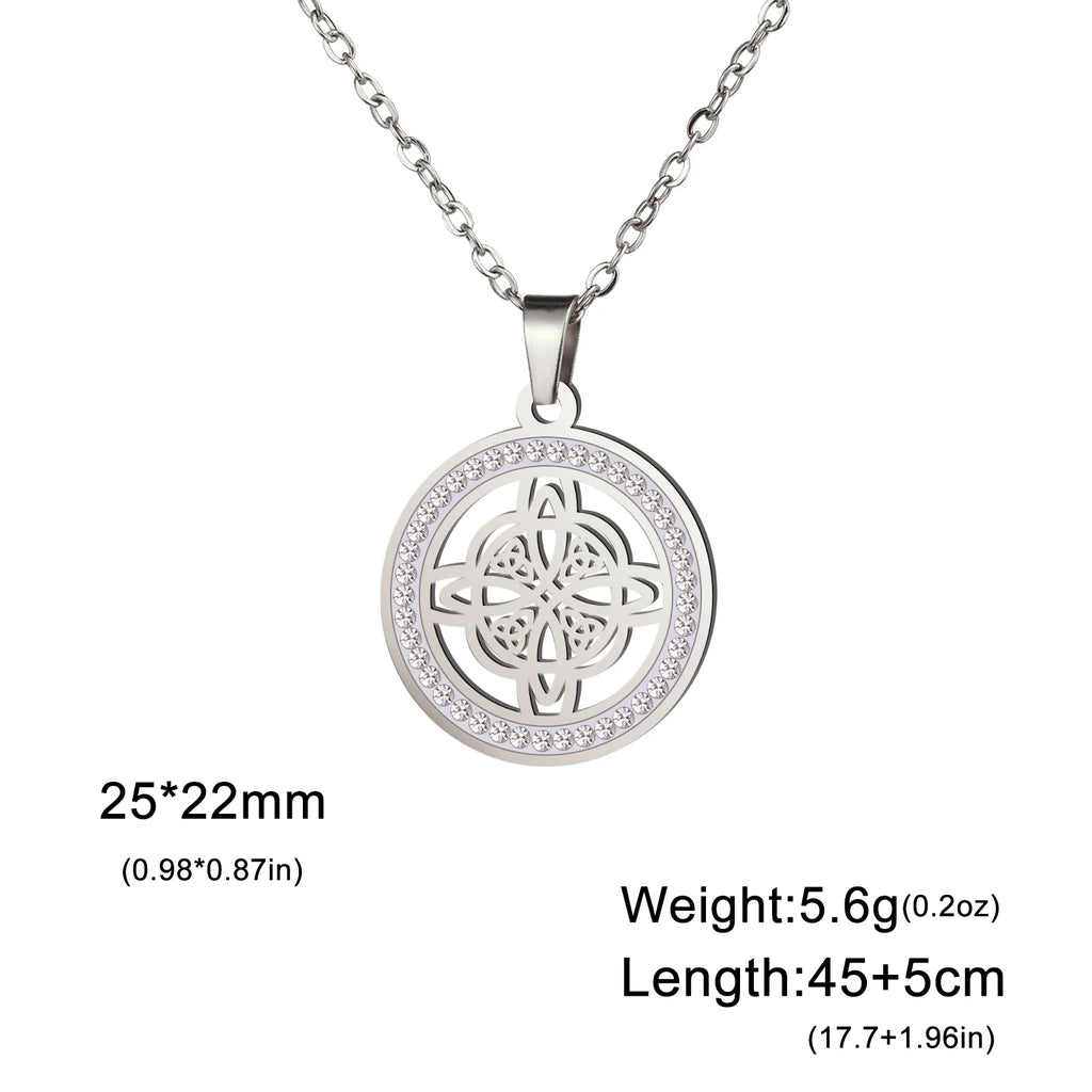 Zircon Round Pendant Necklaces