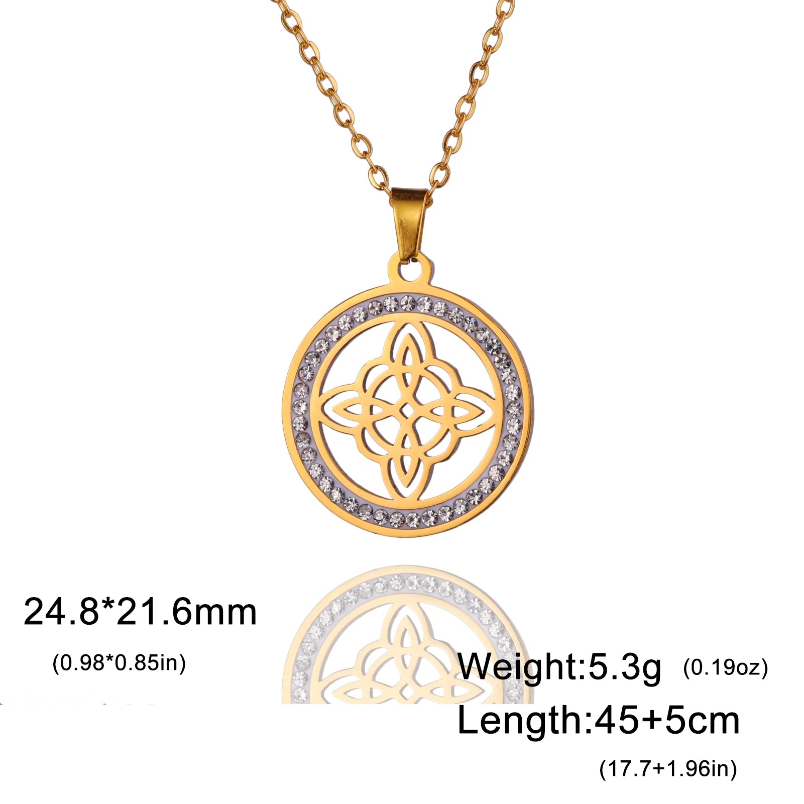 Zircon Round Pendant Necklaces