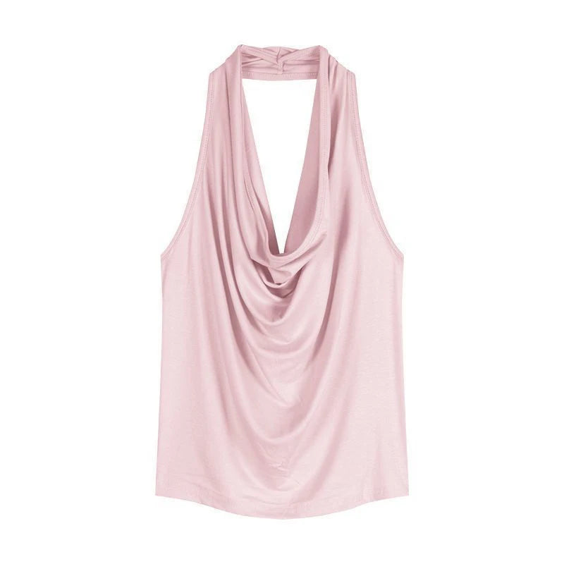 Pure Swing Collar Halter Sleeveless Slim Tank Top