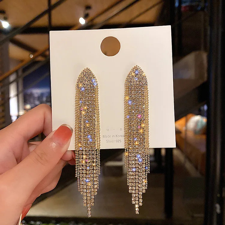 Zircon Butterfly Tassel Earrings