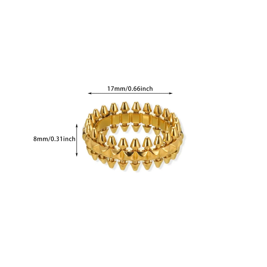 Elegant Stainless Steel Big Bloom Flower Rings