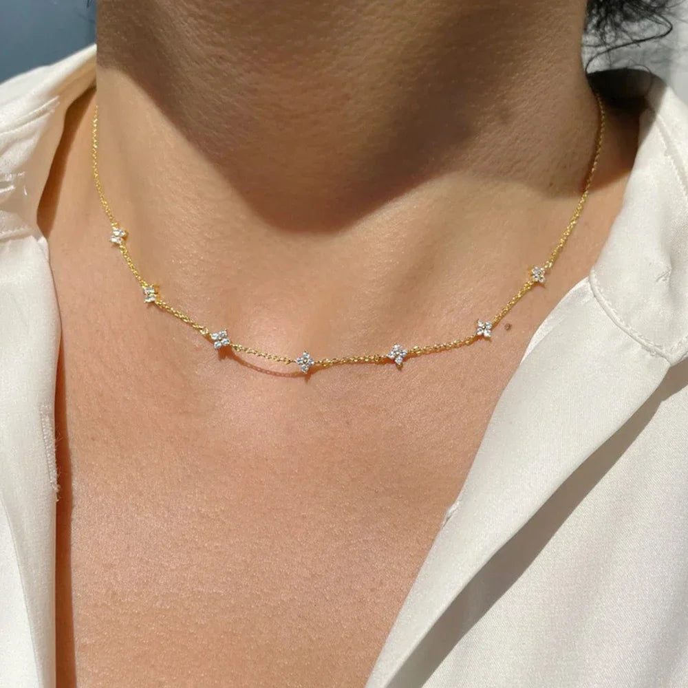 Stainless Steel Zircon Necklaces