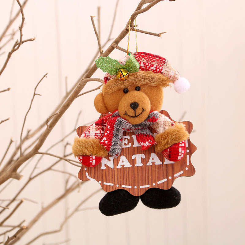 Christmas Decorations Fabric Wooden Bells