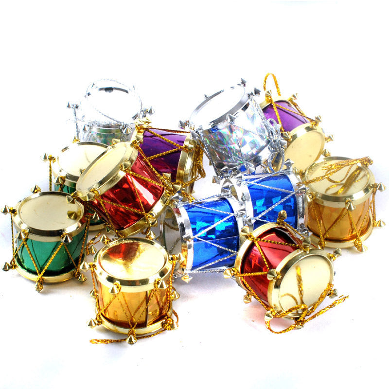 Christmas Tree Decorations 25cm High Christmas Side Drum A Pack Of 12